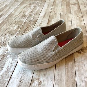 Girls Sperry Seaside Silver Weave Slip-On 2.5 EUC